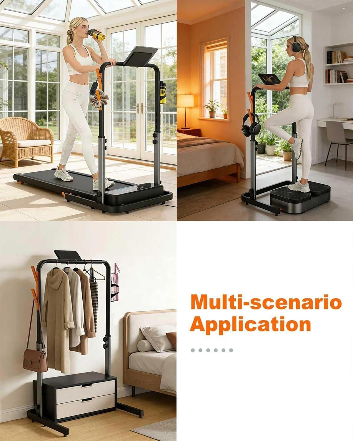 image:imageWalking Pad Handle Bar Only Adjustable amp Foldable Treadmill Handrail with Phone Holder Cup Holder amp Towel Hooks 224 Wide Max Height 433 Sturdy amp Easy Assembly Walking Pad AccessoriesBlack