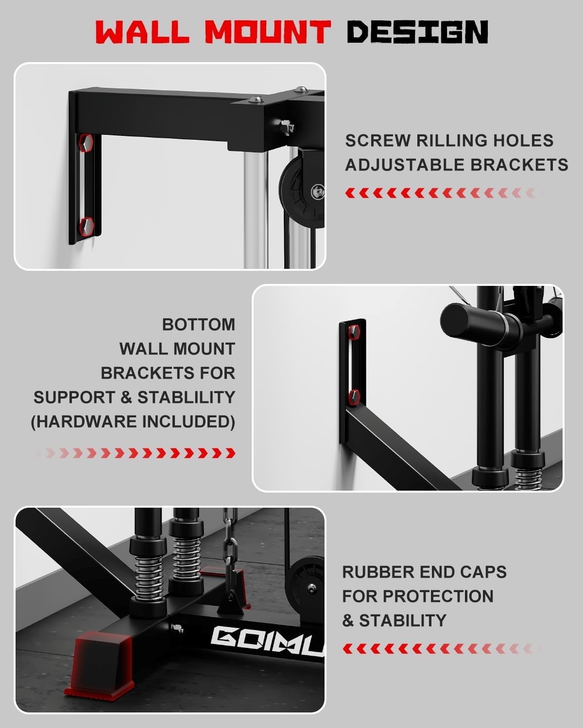 image:imageWall Mount Cable Station WM1 Cable Crossover Machine with 17 Positions High and Low Cable Crossover Machine with Removable Footplate for Garage Home Gym100LBS Home Gym Package BK