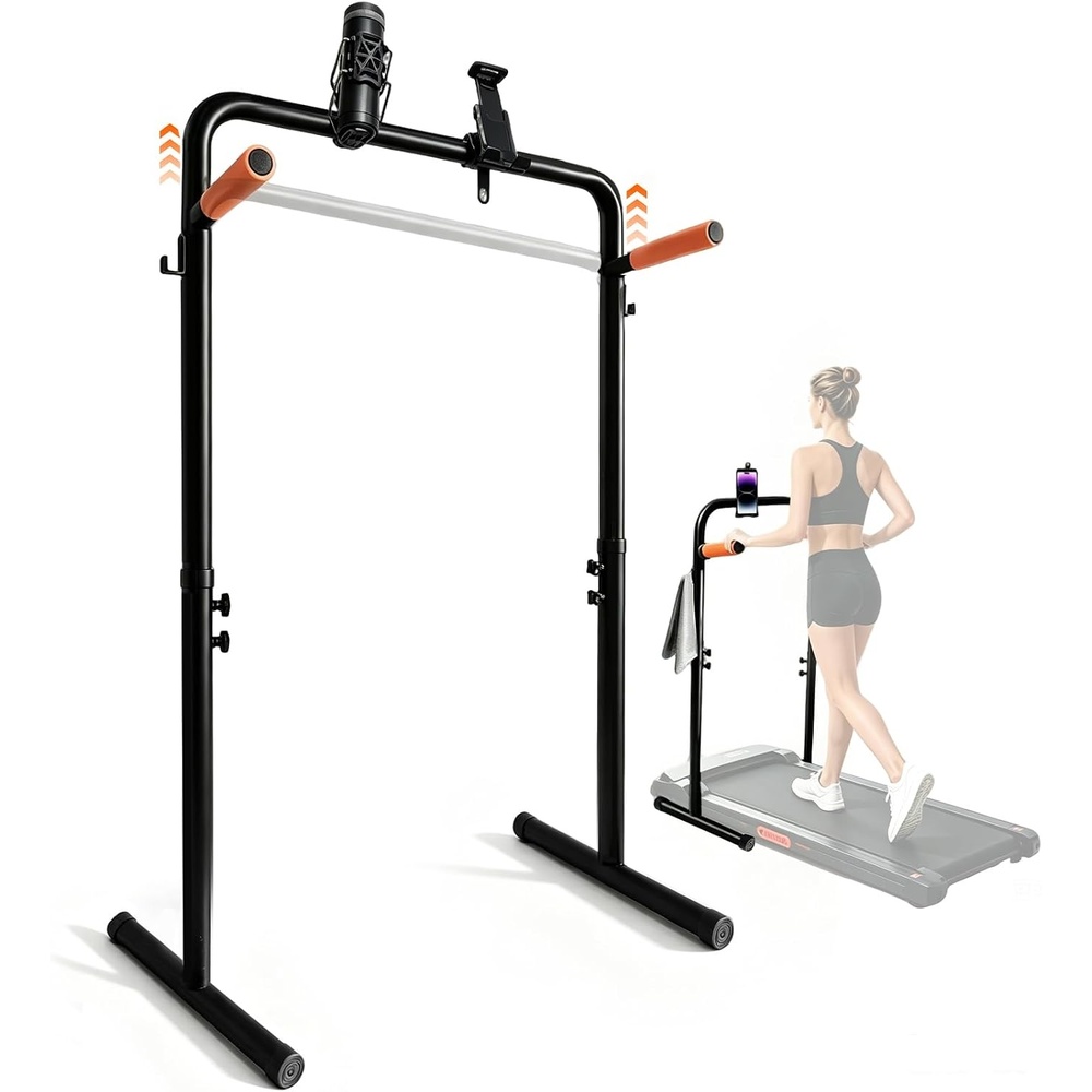 image:image25 Wide Walking Pad Handlebar Only 3947in Adjustable Treadmill Handrail Fits Most Walking Pads Phone amp Cup Holder NonSlip Bar Double Side Hooks HandsFree Workout Indoor TV Walking