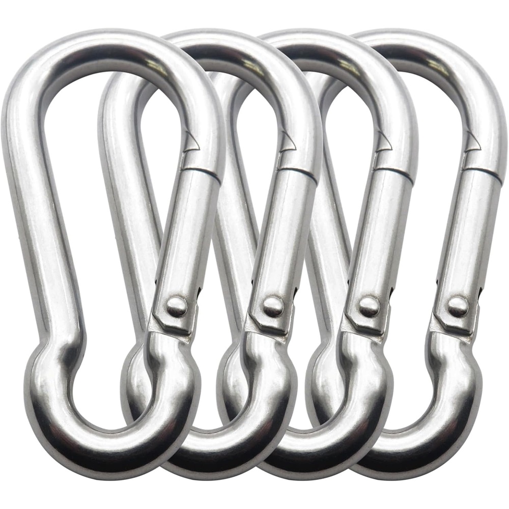 image:image315 Inch 4 Pack Spring Snap Hook Carabiner Cable Machine Accessories for Home Gym Pulldown Attachment Exercise Machine Heavy Duty Steel Clip for Outdoor Fitness225 Inch