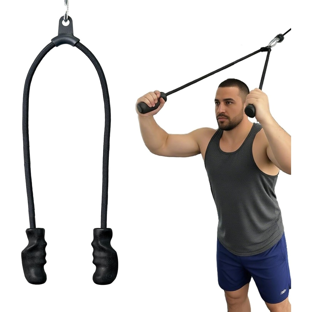 image:imageCable Machine Attachment with Upgraded Ergonomic Gym Handles LAT Tricep Rope Pull Down AttachmentExercise Handles for Home Gym WorkoutTricep rope 47