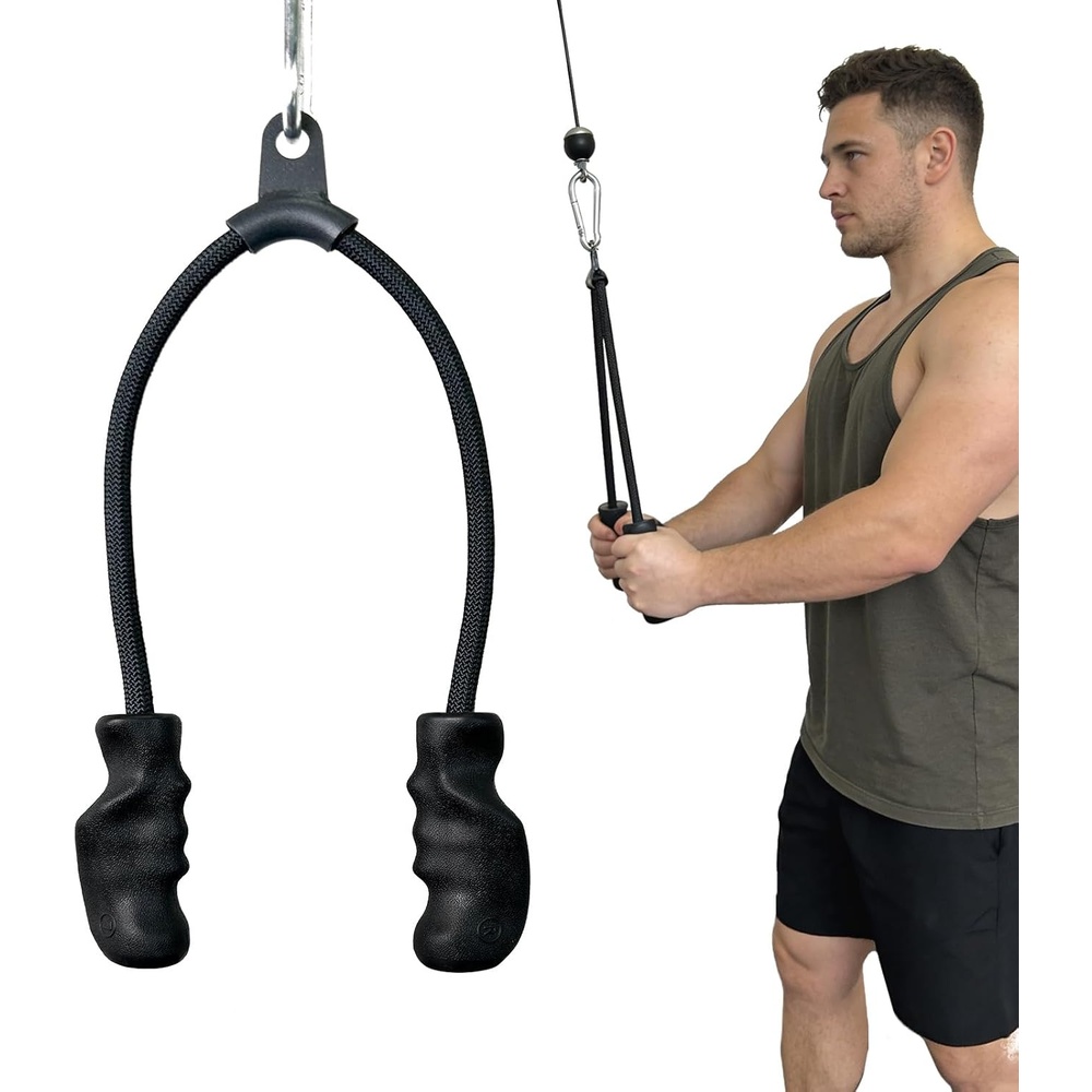 image:imageCable Machine Attachment with Upgraded Ergonomic Gym Handles LAT Tricep Rope Pull Down AttachmentExercise Handles for Home Gym WorkoutTricep rope 6