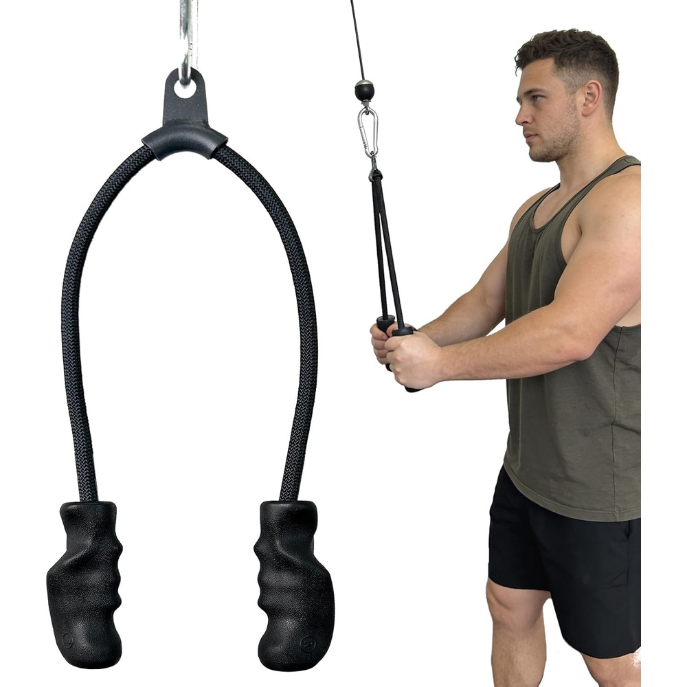 image:imageCable Machine Attachment with Upgraded Ergonomic Gym Handles LAT Tricep Rope Pull Down AttachmentExercise Handles for Home Gym WorkoutTricep rope 7