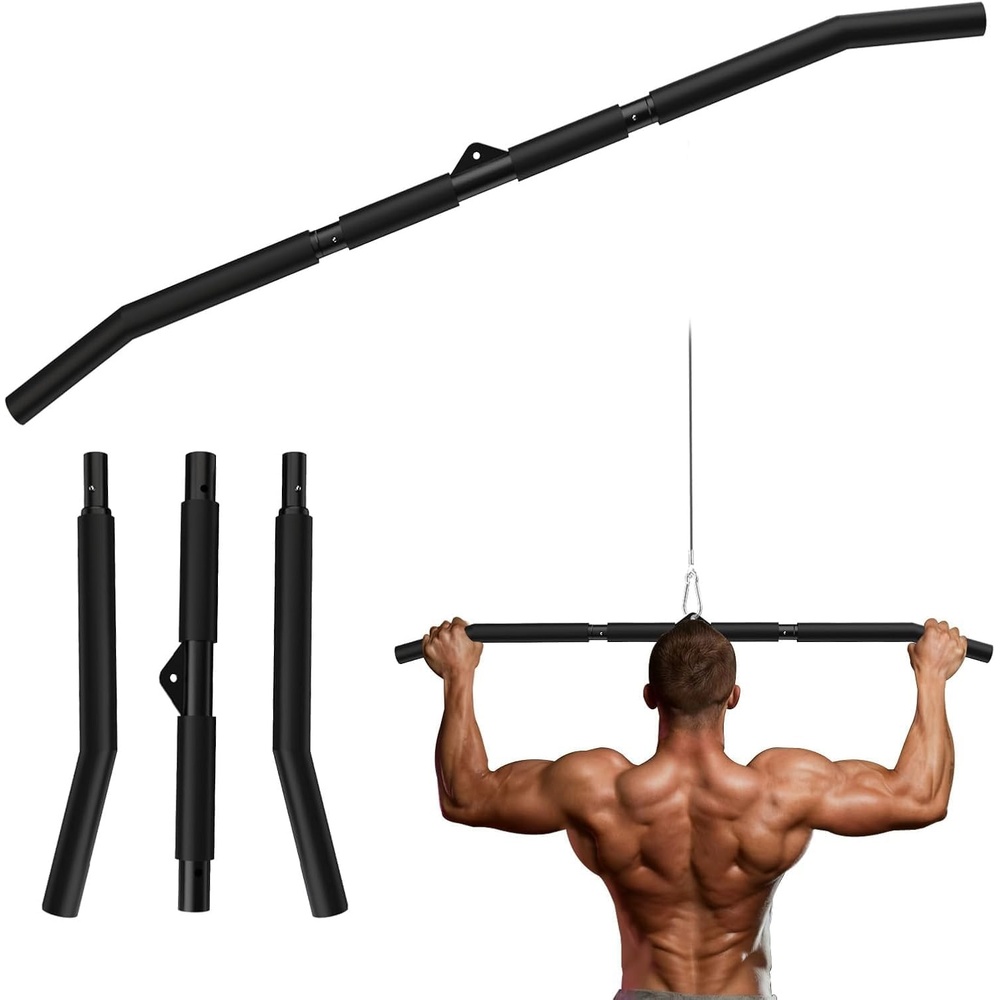image:imageFitarc 40Inch Lat Pulldown Bar NonSlip Cable Machine Attachment  2in1 Design for Pulldowns Rows Curls and Strength Training