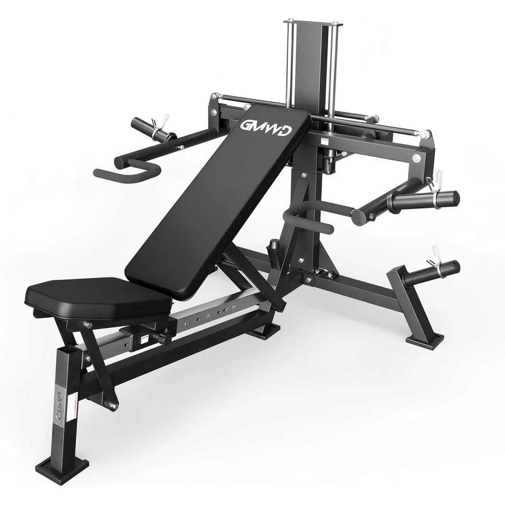 image:imageGMWD Chest Press Machine Bench Press Machine with Independent Converging Arms Adjustable Flat Incline Bench for Chest AB Workouts Shoulder Home Gym EquipmentBlack