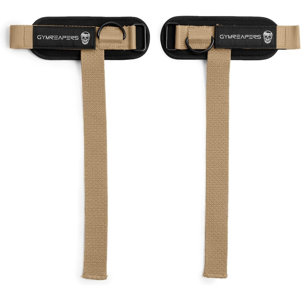 image:imageGymreapers GripLink Lifting Straps Heavy Duty DRing Weight Lifting Wrist Straps with AntiSlip Silicone Grip Beads Adjustable Support for Deadlifts Powerlifting Cable Machines amp Gym TrainingDesert Sand