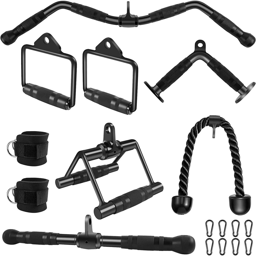 image:imageKUKUVI LAT Pulldown Bar Attachments Cable Machine Accessories for Home Gym Triceps Rope Pull Down Equipment Weight Fitness amp Power Exercise Set for Arm Strength Workout TrainingPull Down Bar Attachment Set