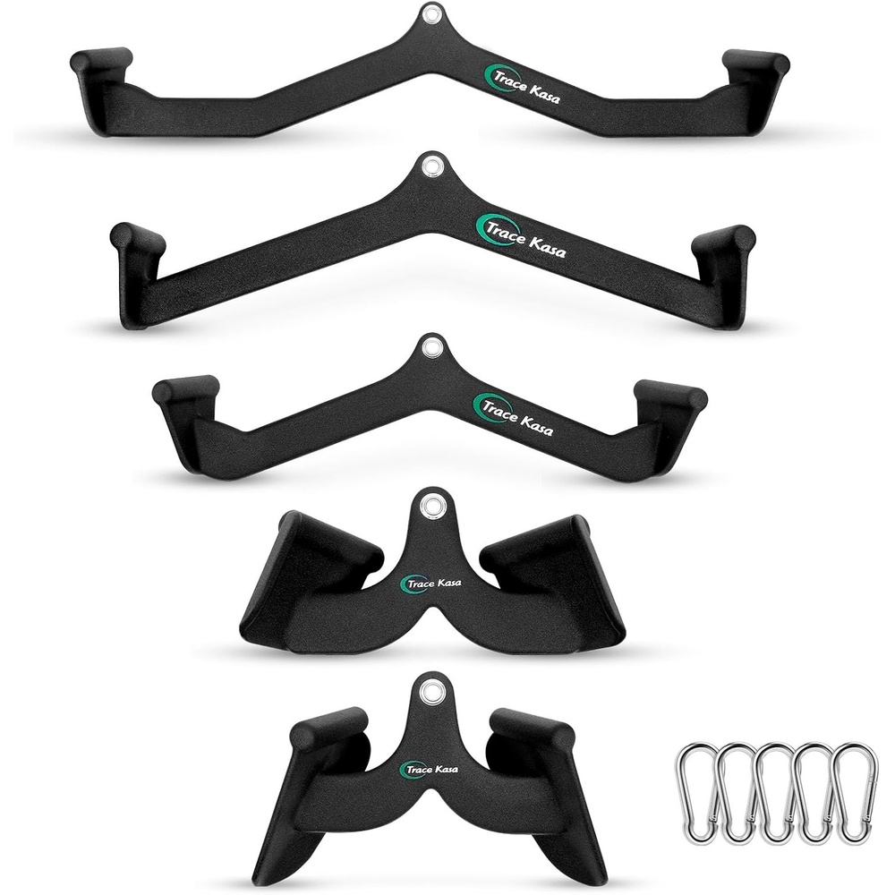 image:imageLAT Pulldown Attachments LAT Pull Down Bar  Cable Machine Attachment Home Gym Equipment5 Pcs Grip Set