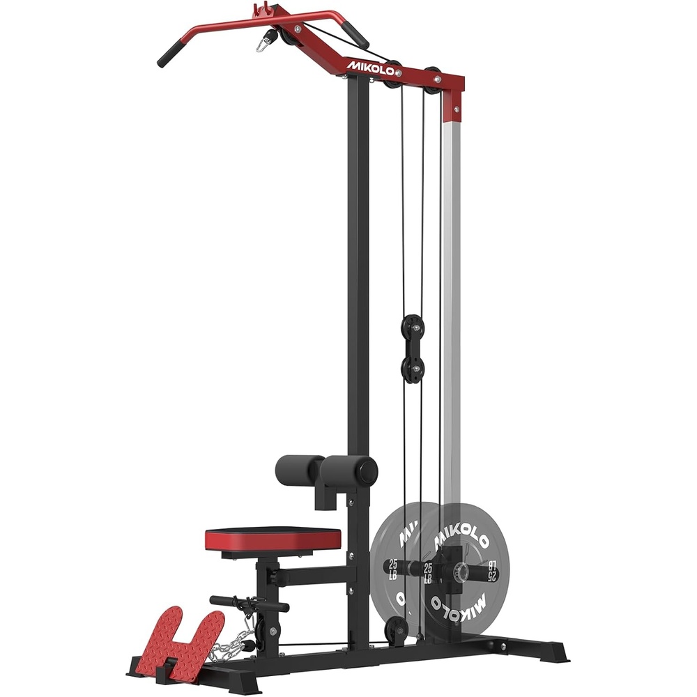 image:imageMikolo LAT Pulldown Machine LAT Row Cable Machine with Leg Hold Down Attachment LAT Tower with Cable Row Attachment Cable Machine Home GymRED