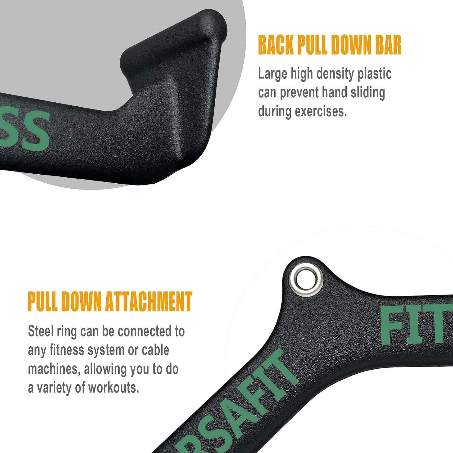 image:imageErgonomic LAT Pull Down Bars Back and Triceps Strength Training Equipment LAT Pulldown Attachments Cable Attachments for Home GymBT0013