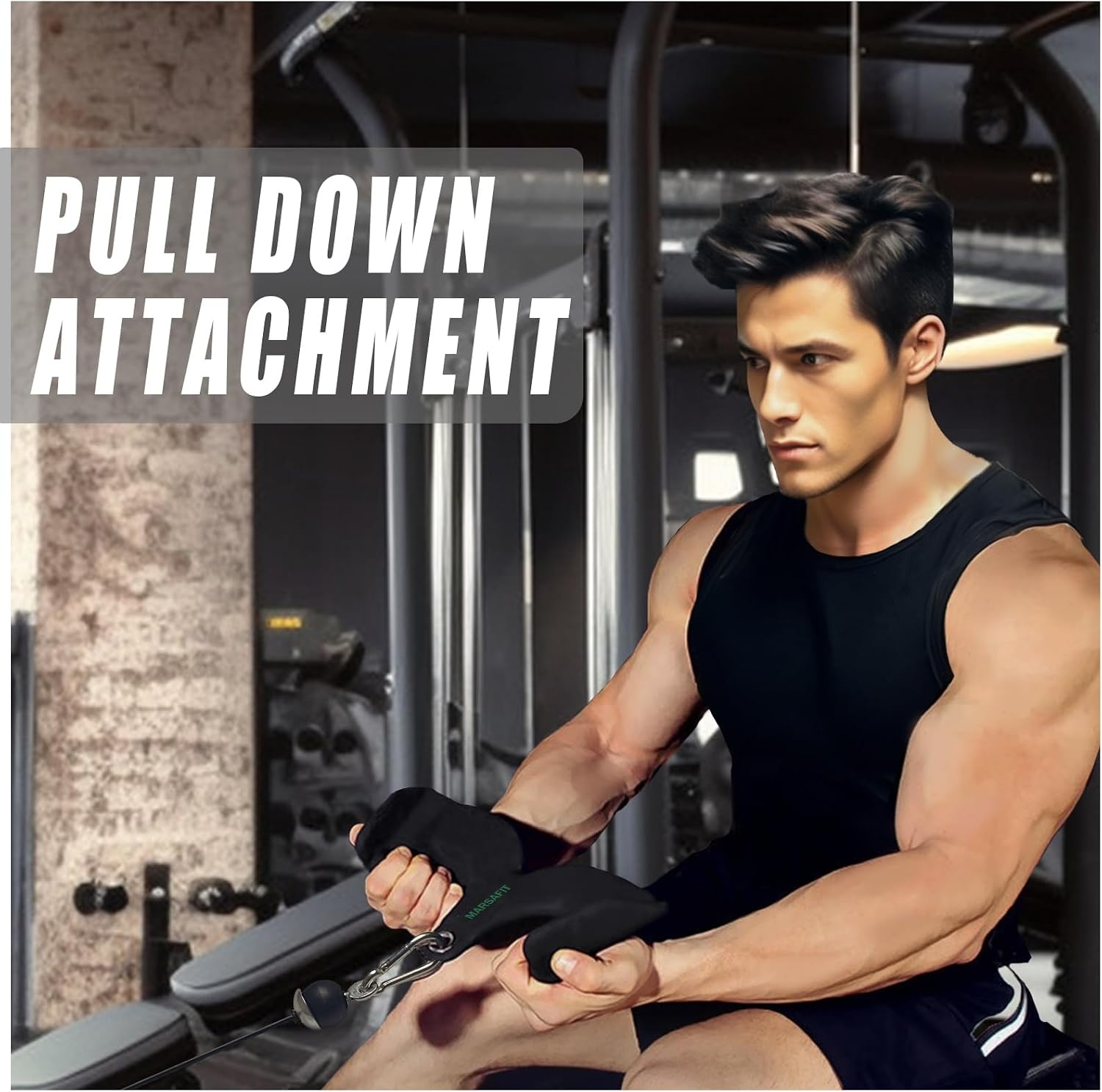 image:imageErgonomic LAT Pull Down Bars Back and Triceps Strength Training Equipment LAT Pulldown Attachments Cable Attachments for Home GymBT0023