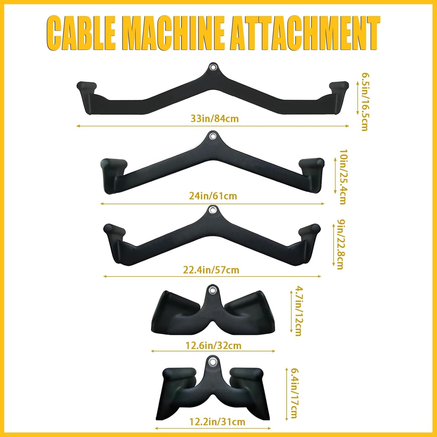 image:imageErgonomic LAT Pull Down Bars Back and Triceps Strength Training Equipment LAT Pulldown Attachments Cable Attachments for Home GymBT010