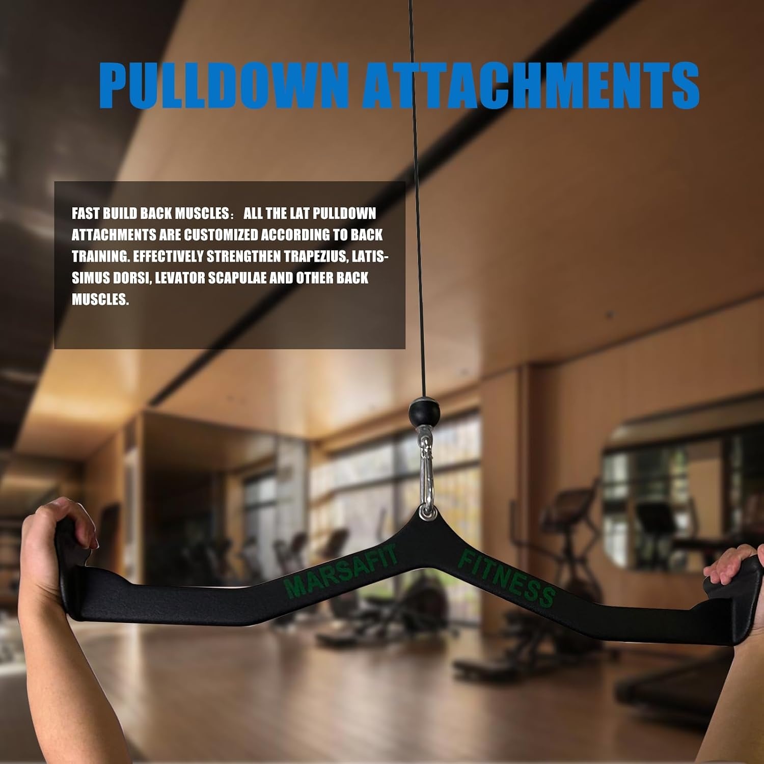 image:imageErgonomic LAT Pull Down Bars Back and Triceps Strength Training Equipment LAT Pulldown Attachments Cable Attachments for Home GymBT0345