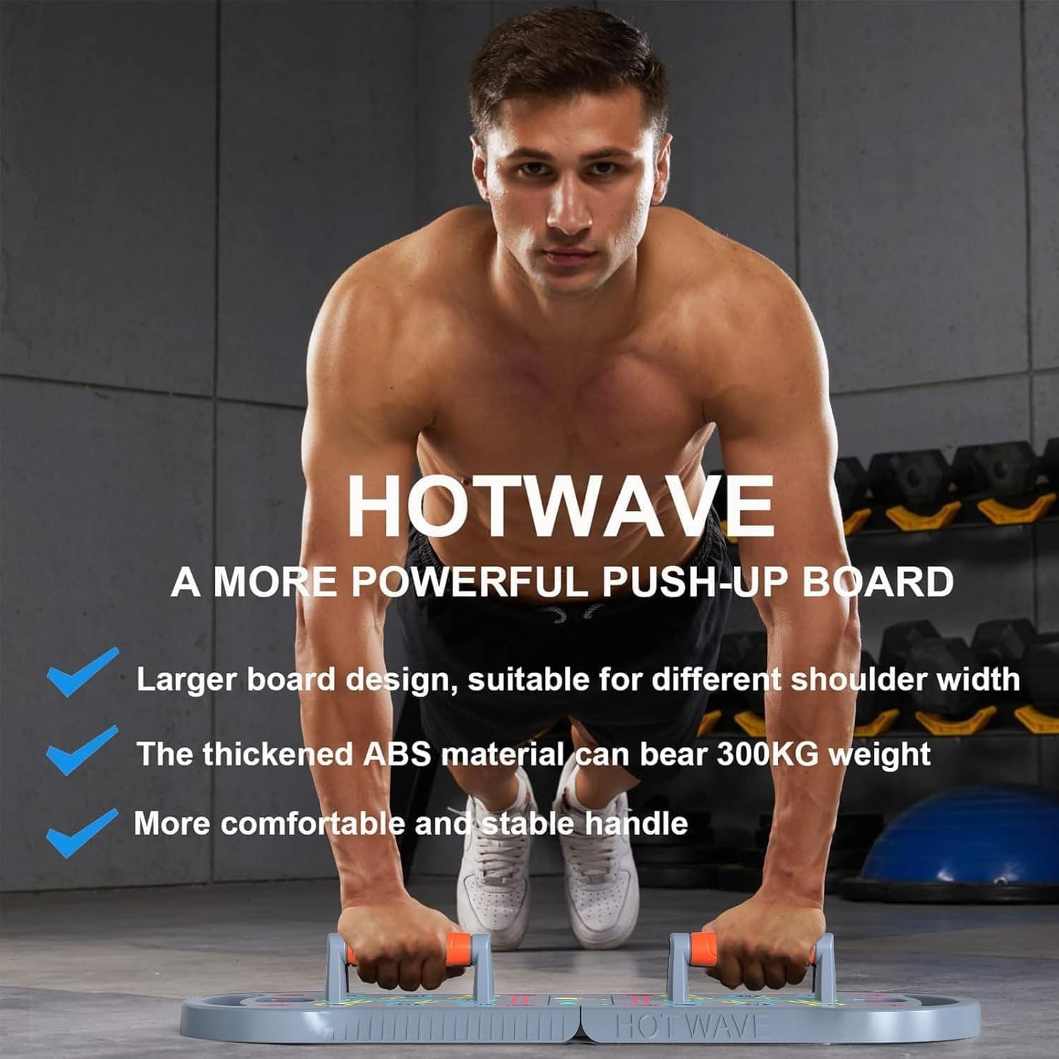 image:imageHOTWAVE Push Up Board Portable PushUp Board Foldable 20 in 1 Push Up BarGrey