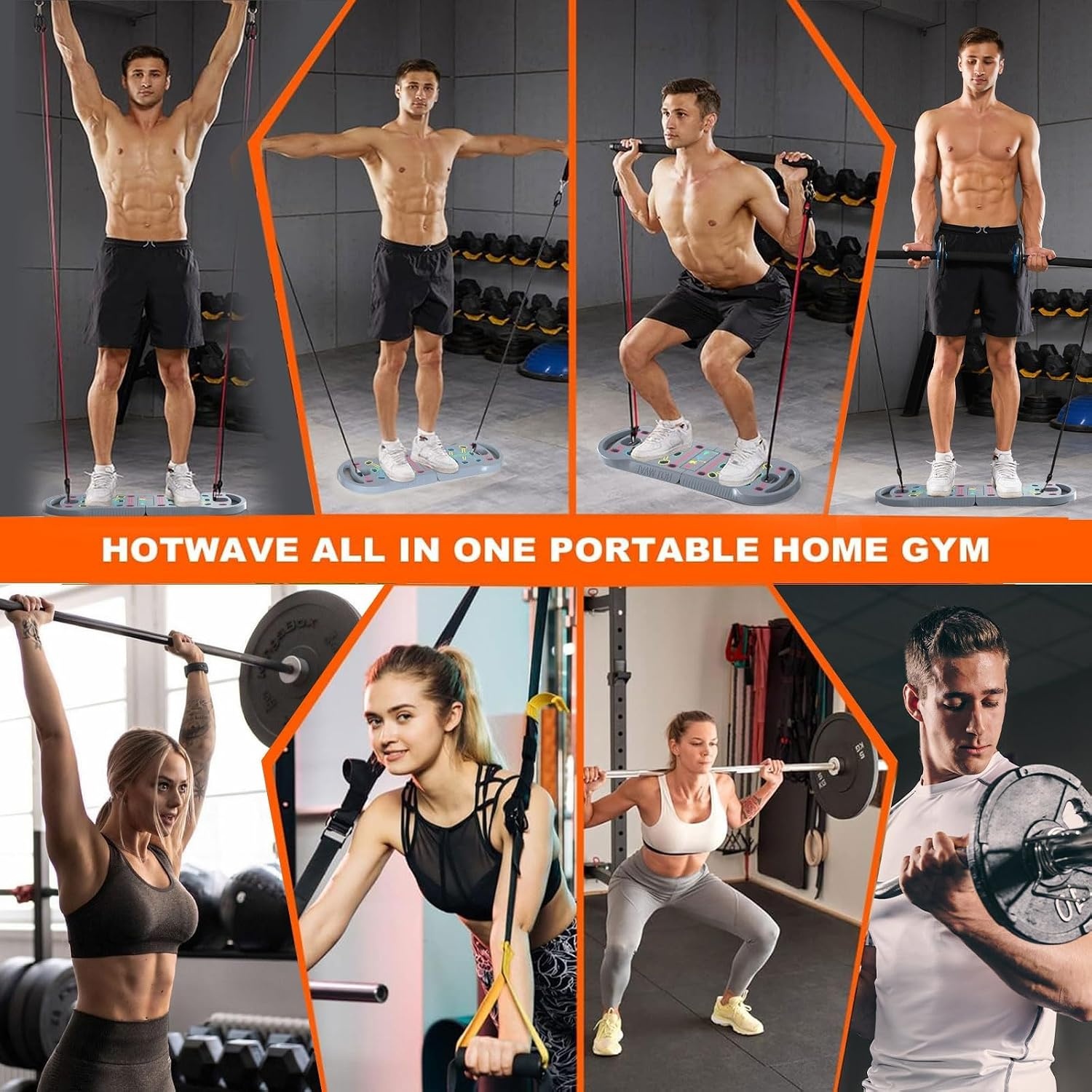 image:imageHOTWAVE Push Up Board Portable PushUp Board Foldable 20 in 1 Push Up BarGrey