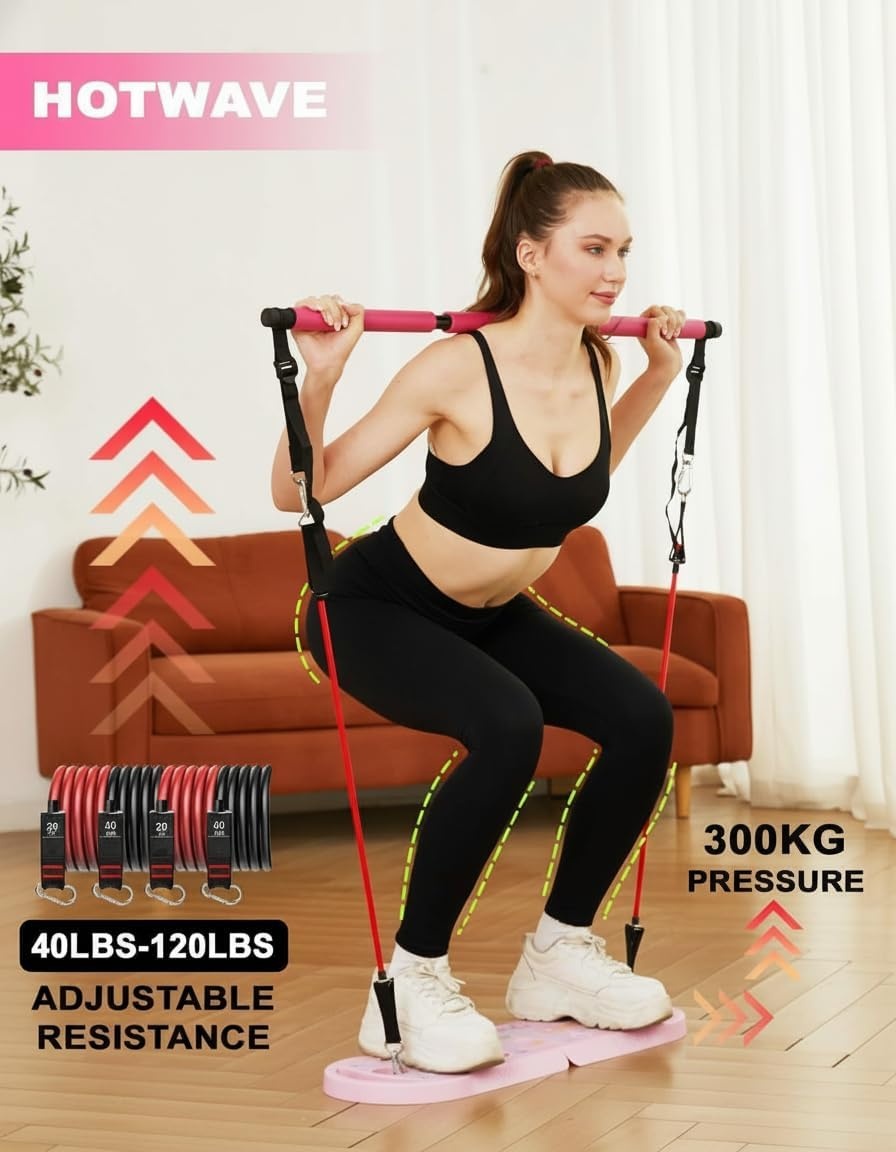 image:imageHOTWAVE Push Up Board Portable PushUp Board Foldable 20 in 1 Push Up BarPink