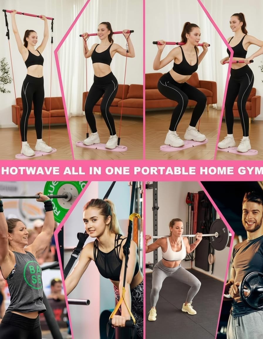 image:imageHOTWAVE Push Up Board Portable PushUp Board Foldable 20 in 1 Push Up BarPink