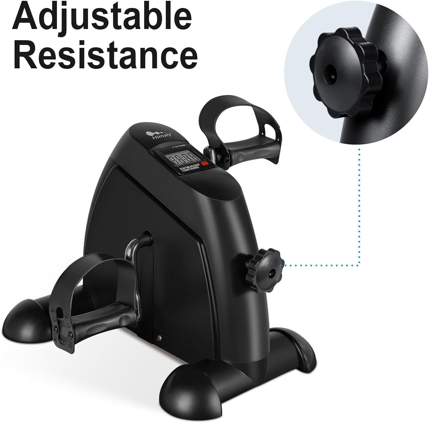 image:imageMini Exercise Bike himaly Under Desk Bike Pedal Exerciser Portable Foot Cycle Arm amp Leg Peddler Machine with LCD Screen DisplaysBlack