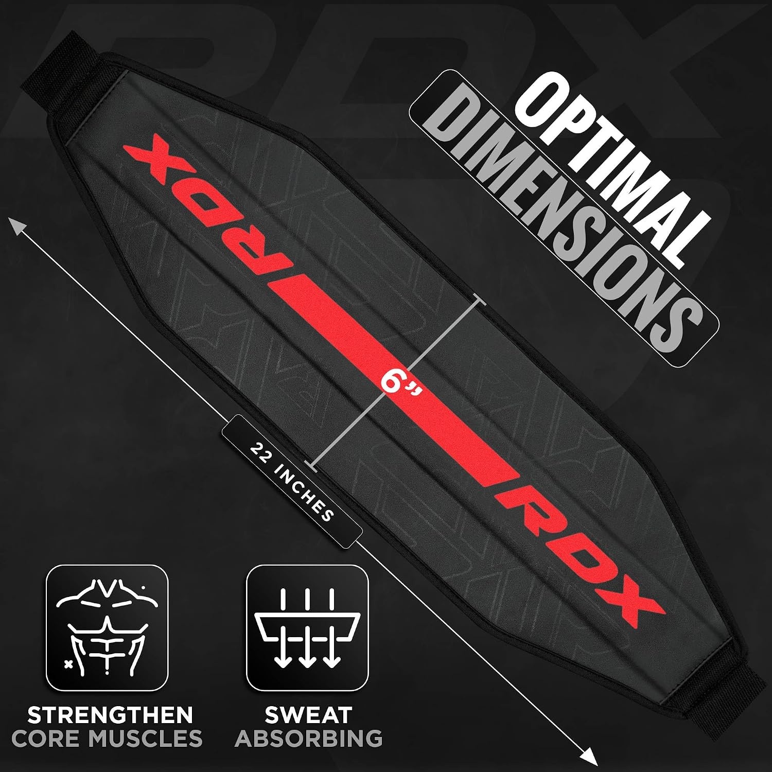 image:imageRDX AB Straps for Pull Up Bar Hanging Pair Maya Hide Leather Abdominal Muscle Building Padded Arm Support Slings with DRing Strap Leg Raise Exercise Fitness Workout Strength Training Men WomenBlack Red