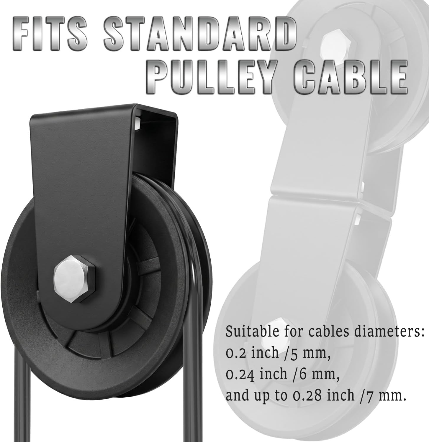 image:imageSwivel Dual Pulleys 360Rotation Roller Reinforced double pulley Wheel for Home DIY Gym Pulley System Cable Machines fly machines Silent Bearing Swivel Groove Wheel Pull Down Attachment Weight LiftingBlack