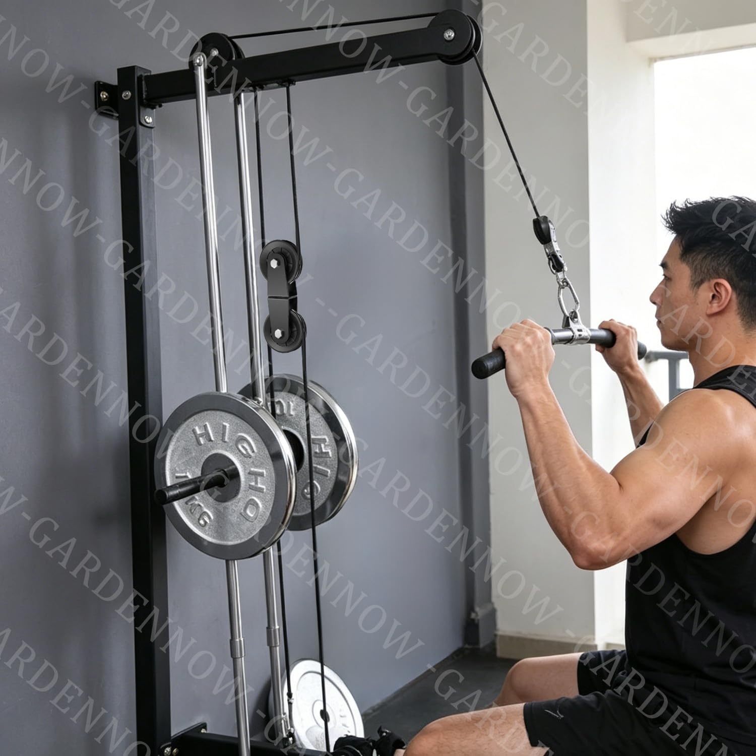 image:imageSwivel Dual Pulleys 360Rotation Roller Reinforced double pulley Wheel for Home DIY Gym Pulley System Cable Machines fly machines Silent Bearing Swivel Groove Wheel Pull Down Attachment Weight LiftingBlack
