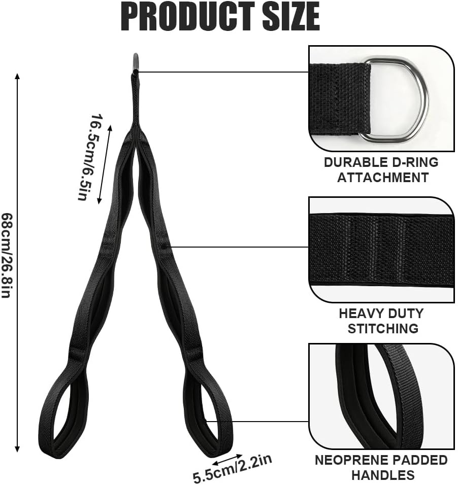 image:imageTricep Rope Cable Attachment Heavy Duty Rope for Push DownsBlack