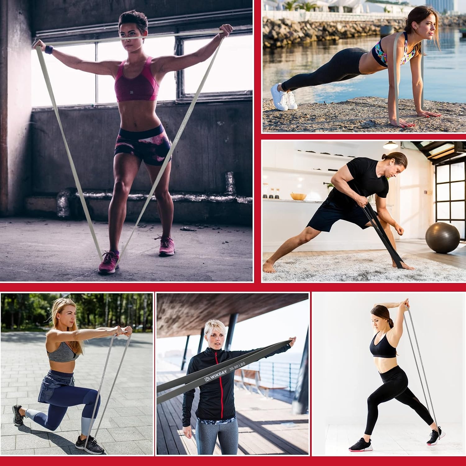 image:imageWIKDAY Resistance Bands for Working Out with Door AnchorGray