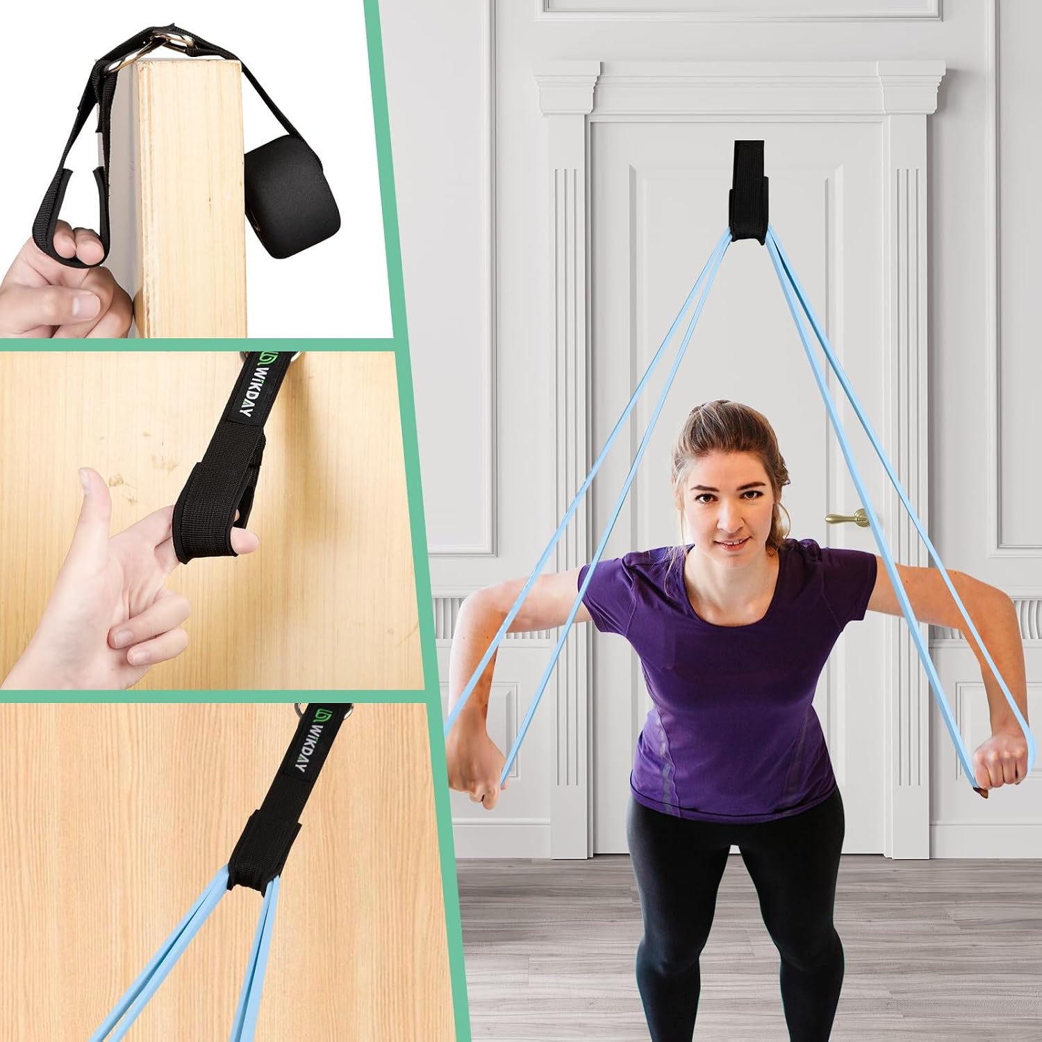 image:imageWIKDAY Resistance Bands for Working Out with Door AnchorMacaron