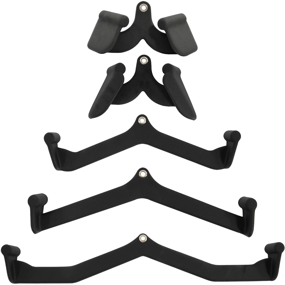image:imageHULKFIT LAT Pulldown Attachments 5 Piece Cable Machine Handle Set for GymGraphite