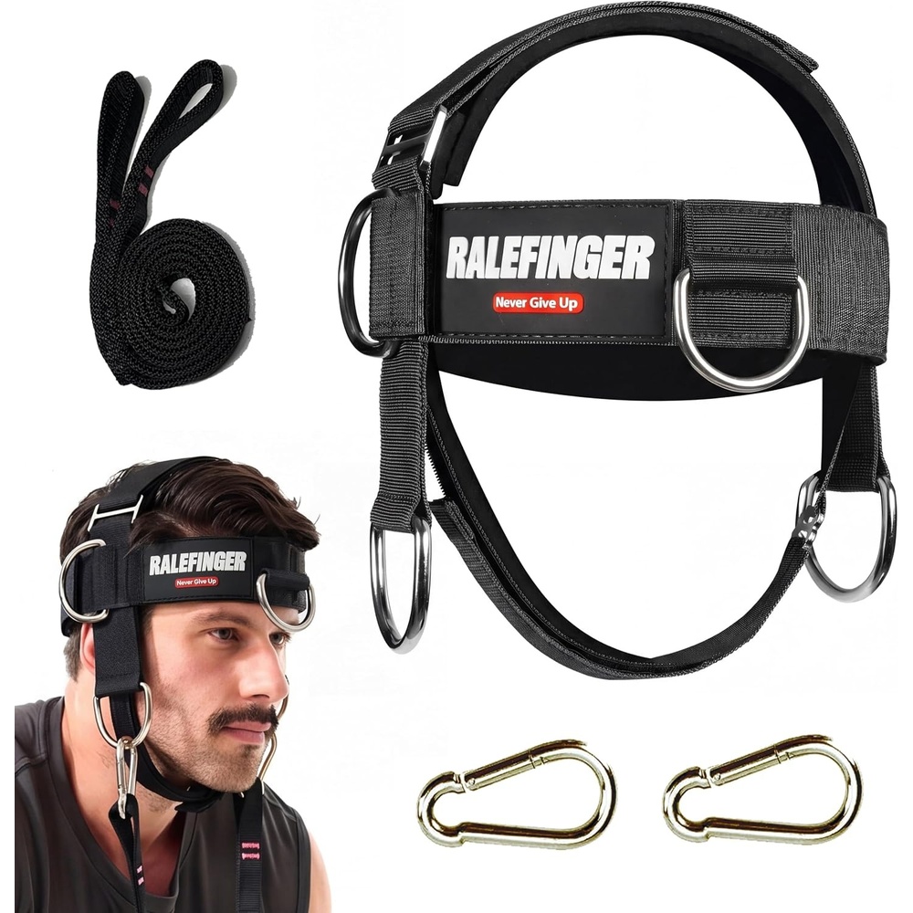 image:imageNeck Harness Weight LiftingNeck Trainer Cable AttachmentNeck Exerciser with Heavy Duty Rope for Home GymBlack