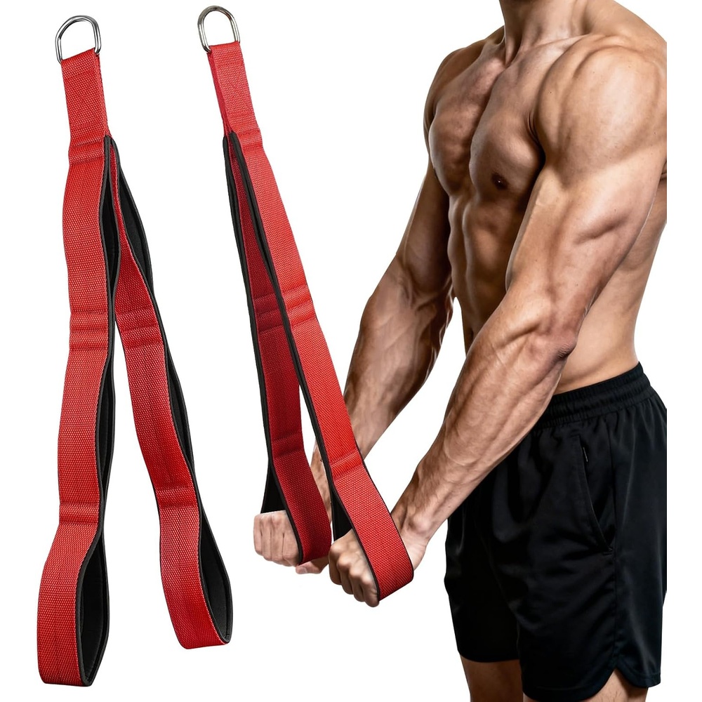 image:imageTricep Rope Cable Attachment Heavy Duty Rope for Push DownsRed