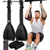 RDX AB Straps for Pull Up Bar Hanging (Pair), Maya Hide Leather, Abdominal Muscle Building Padded Arm Support Slings with D-Ring Strap, Leg Raise Exercise Fitness Workout Strength Training, Men Women(Black)