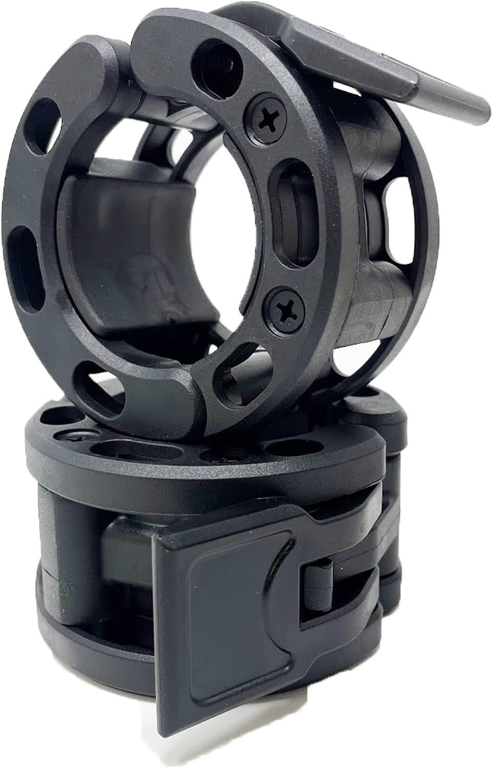 image:imageClout Fitness Olympic Barbell Clamps Collars Quick Release Pair of Locking Weight Clips Fit 2 Inch Barbell for WeightliftingBlack