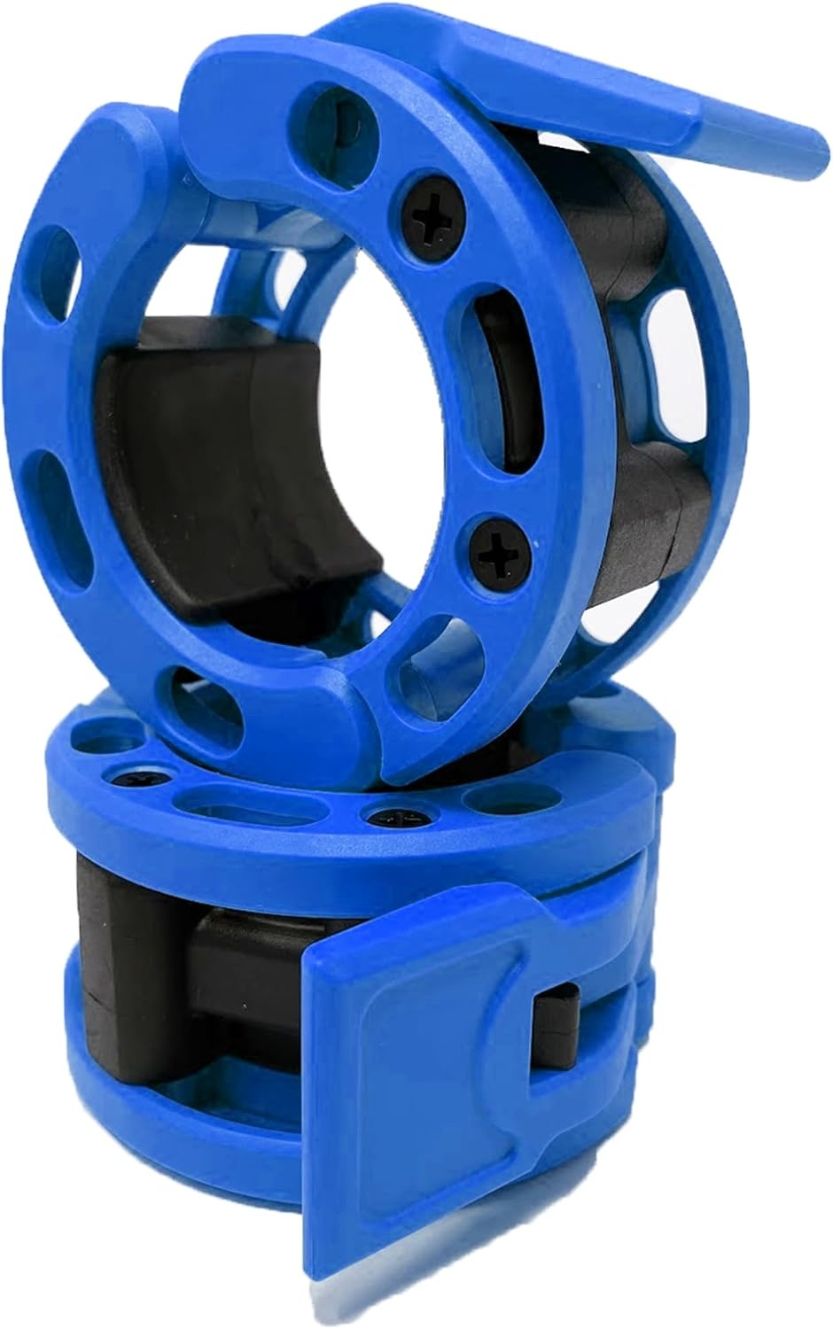 image:imageClout Fitness Olympic Barbell Clamps Collars Quick Release Pair of Locking Weight Clips Fit 2 Inch Barbell for WeightliftingBlue