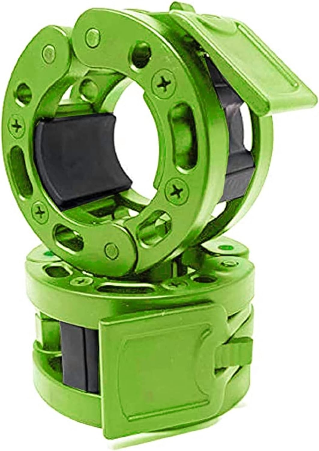 image:imageClout Fitness Olympic Barbell Clamps Collars Quick Release Pair of Locking Weight Clips Fit 2 Inch Barbell for WeightliftingGreen