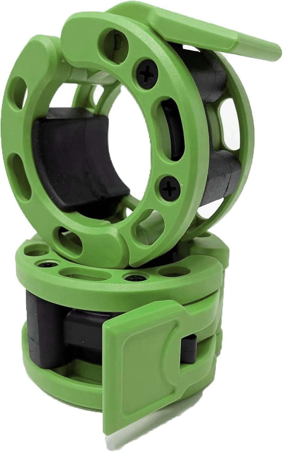 image:imageClout Fitness Olympic Barbell Clamps Collars Quick Release Pair of Locking Weight Clips Fit 2 Inch Barbell for WeightliftingGreen