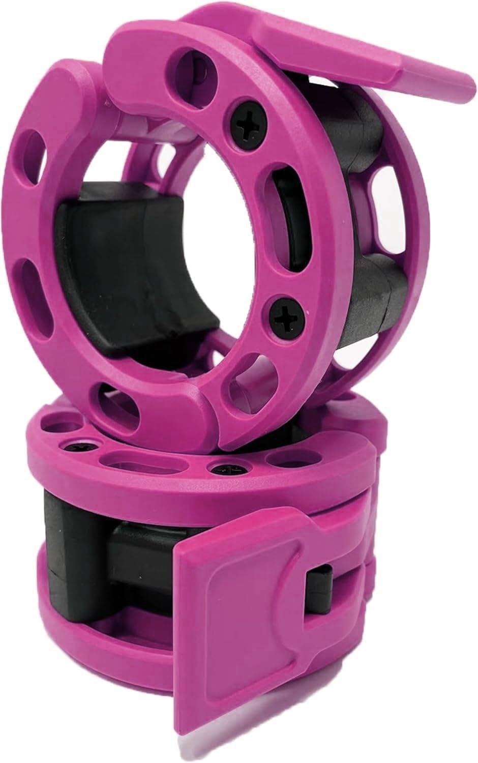 image:imageClout Fitness Olympic Barbell Clamps Collars Quick Release Pair of Locking Weight Clips Fit 2 Inch Barbell for WeightliftingPink