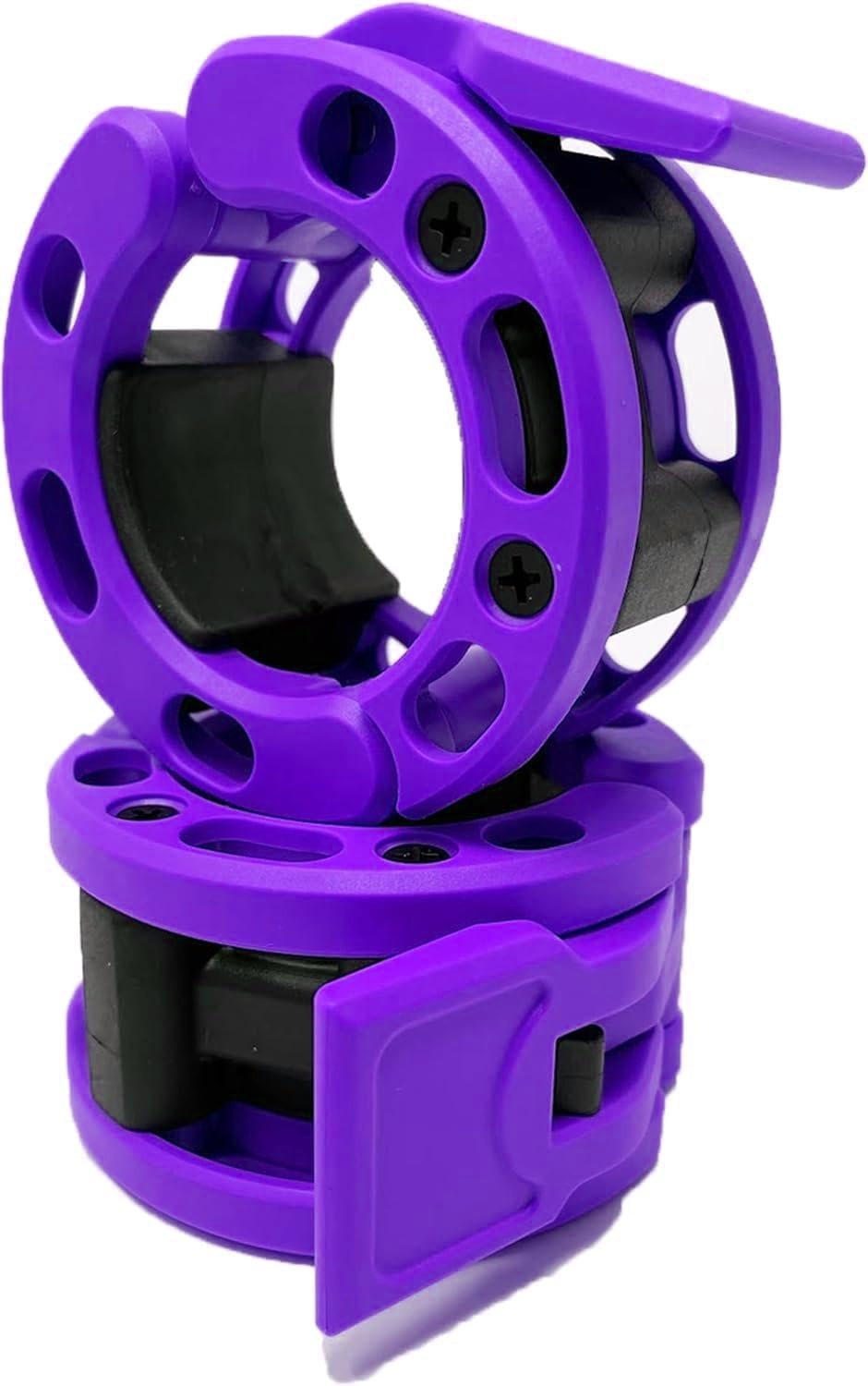 image:imageClout Fitness Olympic Barbell Clamps Collars Quick Release Pair of Locking Weight Clips Fit 2 Inch Barbell for WeightliftingPurple