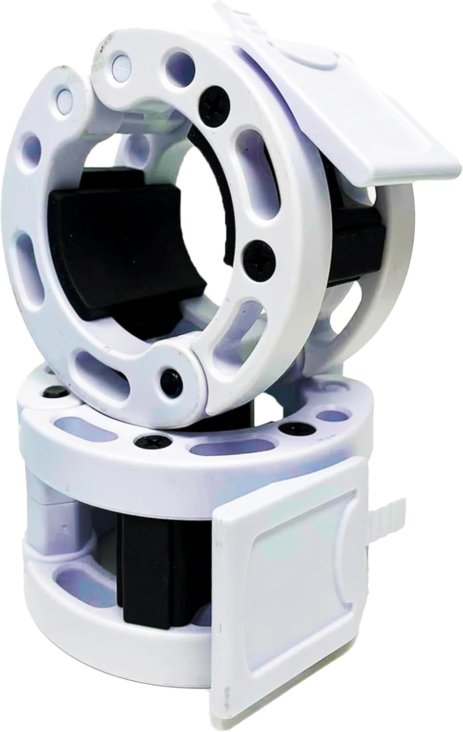 image:imageClout Fitness Olympic Barbell Clamps Collars Quick Release Pair of Locking Weight Clips Fit 2 Inch Barbell for WeightliftingWhite