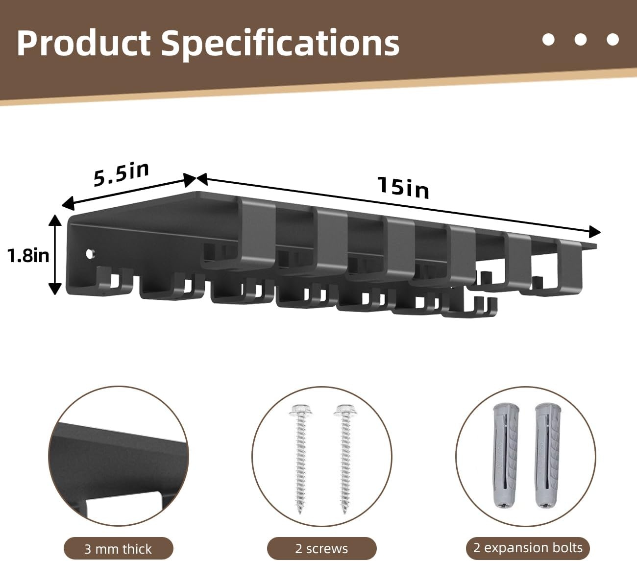 image:imageFloating Shelf Organizer Compatible with Tonal Accessories Home Gym Weight Storage Equipment Hanger Metal Rack Holder Wall Mount with Hooks TLock Adapters Bracket Hanger Workout Fitness Style 2