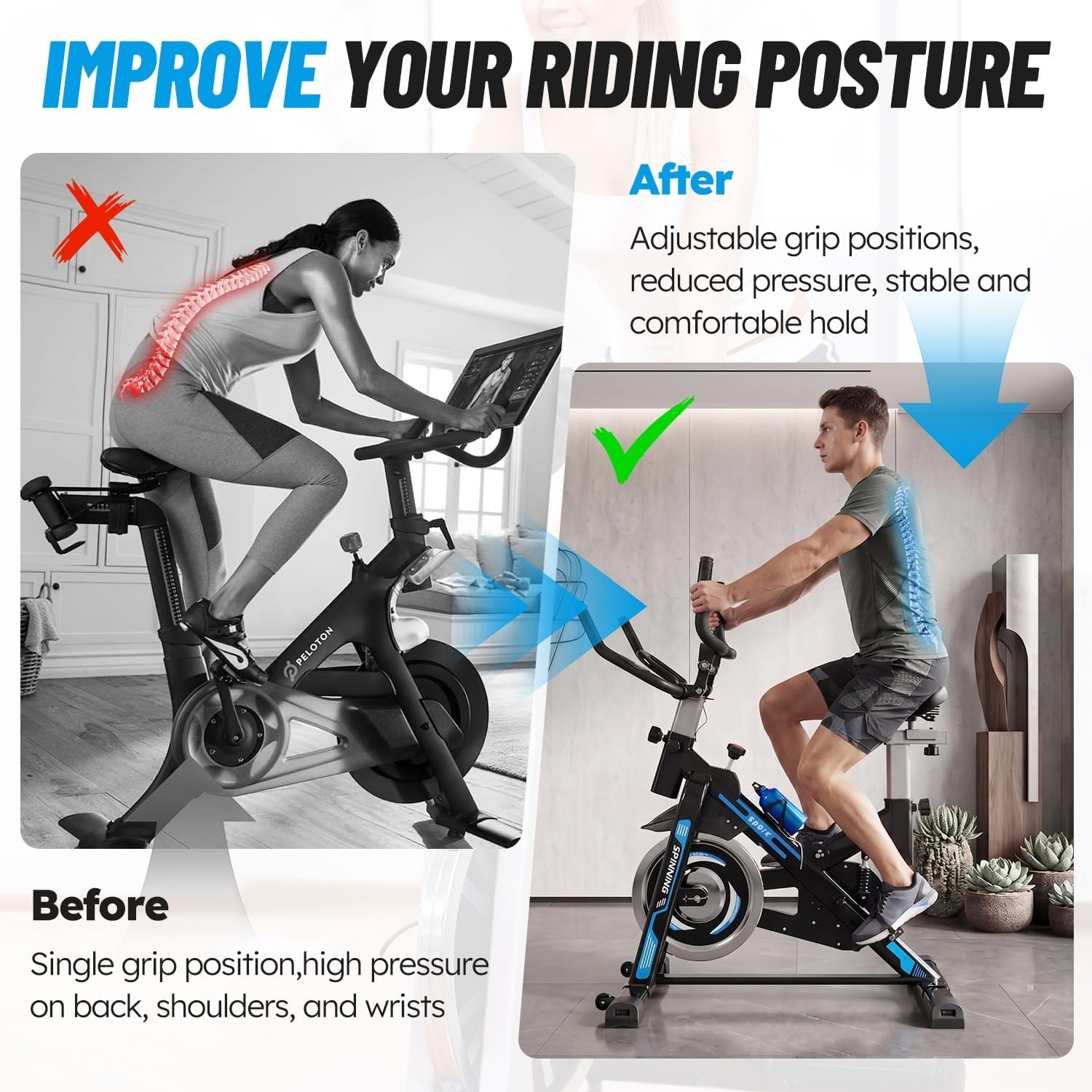 image:imageHandlebar Extender for Indoor Exercise Bike Adjustable Angle
