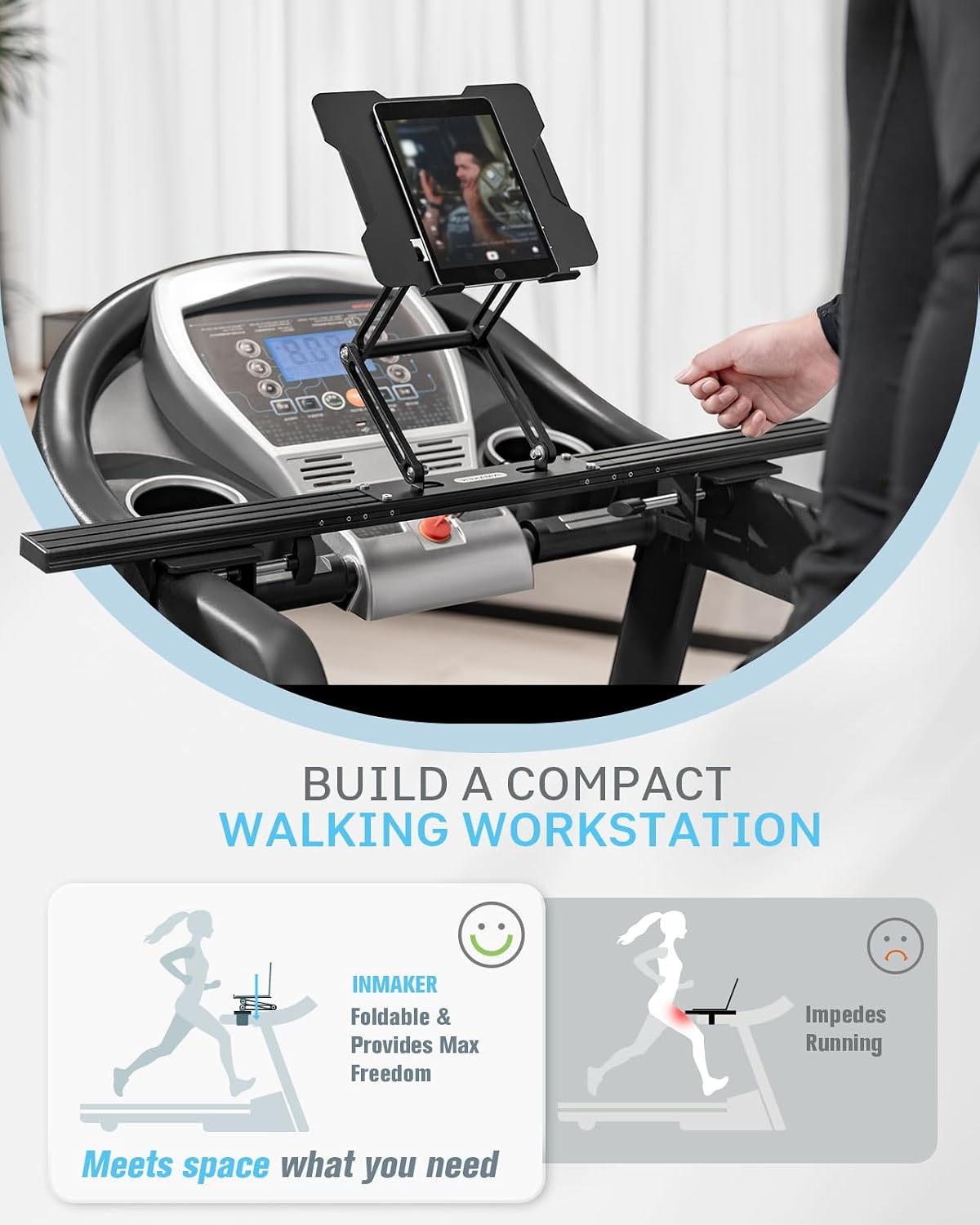 image:imageINMAKER Treadmill Desk Attachment Universal Treadmill Laptop Holder Stand