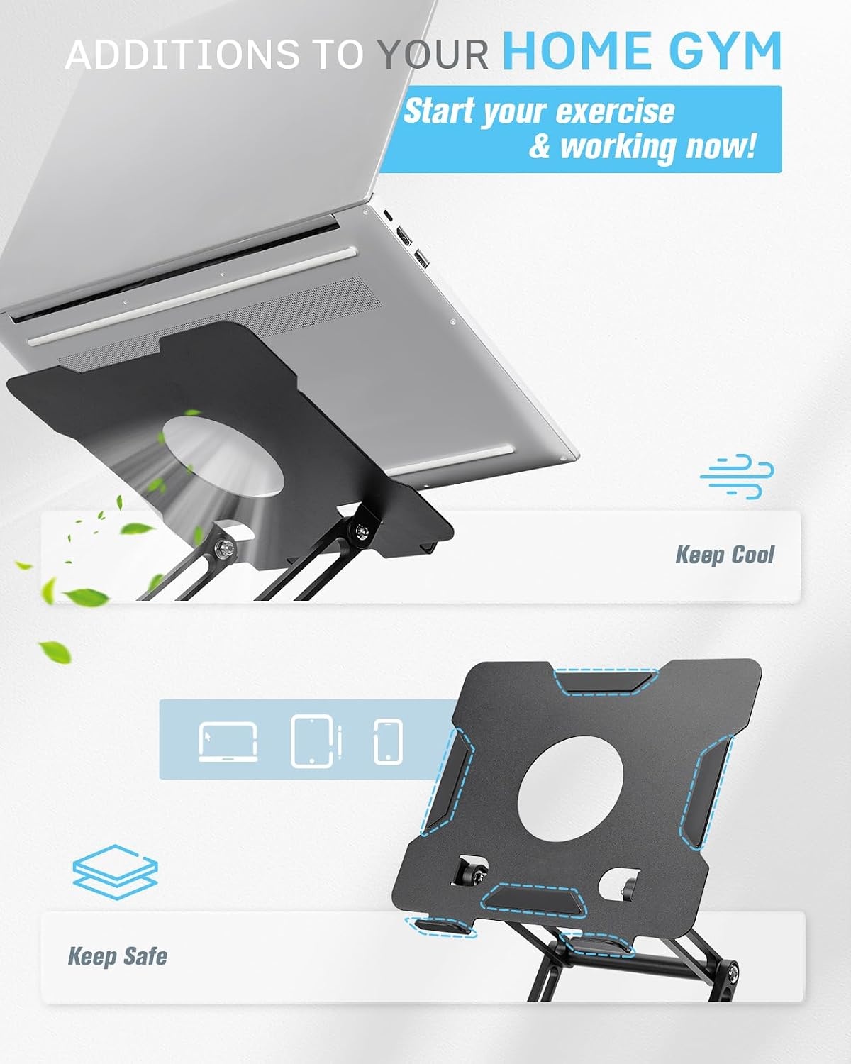 image:imageINMAKER Treadmill Desk Attachment Universal Treadmill Laptop Holder Stand