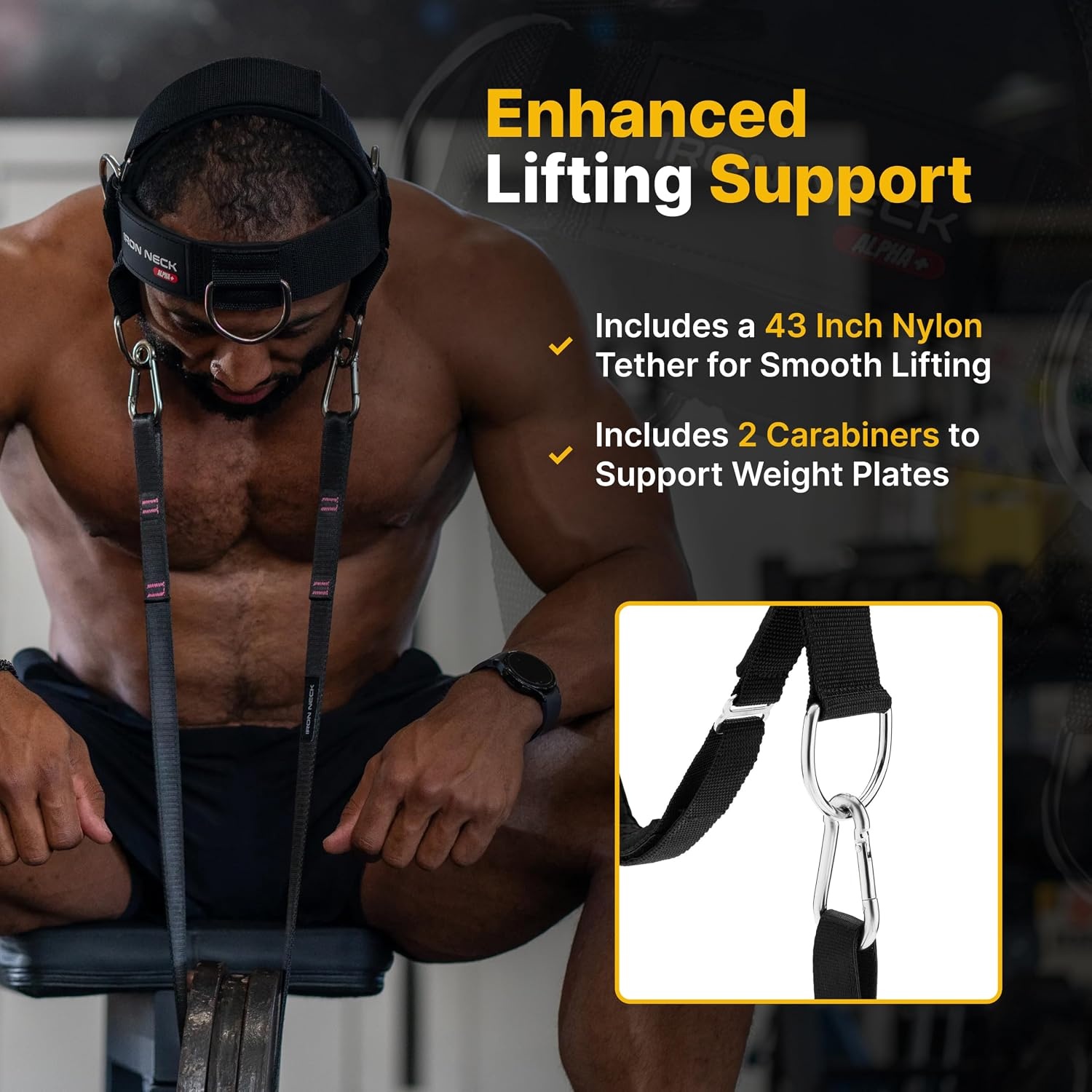 image:imageIron Neck Alpha Neck Trainer Exercise amp Workout EquipmentBlack Alpha Plus Harness