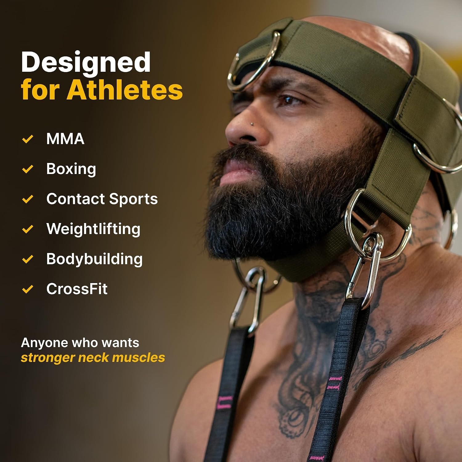 image:imageIron Neck Alpha Neck Trainer Exercise amp Workout EquipmentGreen Alpha Harness