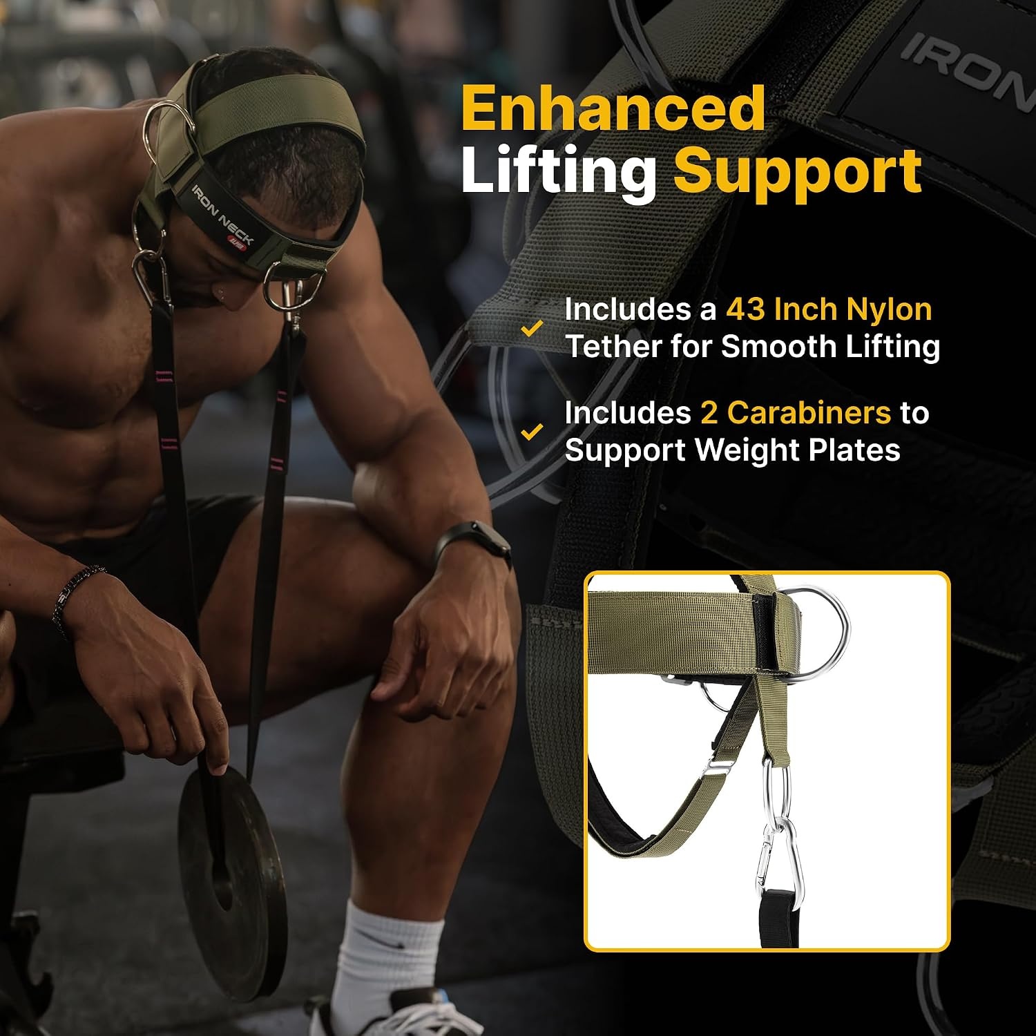 image:imageIron Neck Alpha Neck Trainer Exercise amp Workout EquipmentGreen Alpha Harness