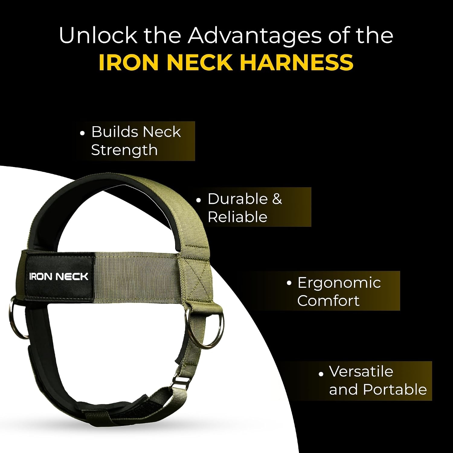 image:imageIron Neck Alpha Neck Trainer Exercise amp Workout EquipmentOlive Green Classic Harness