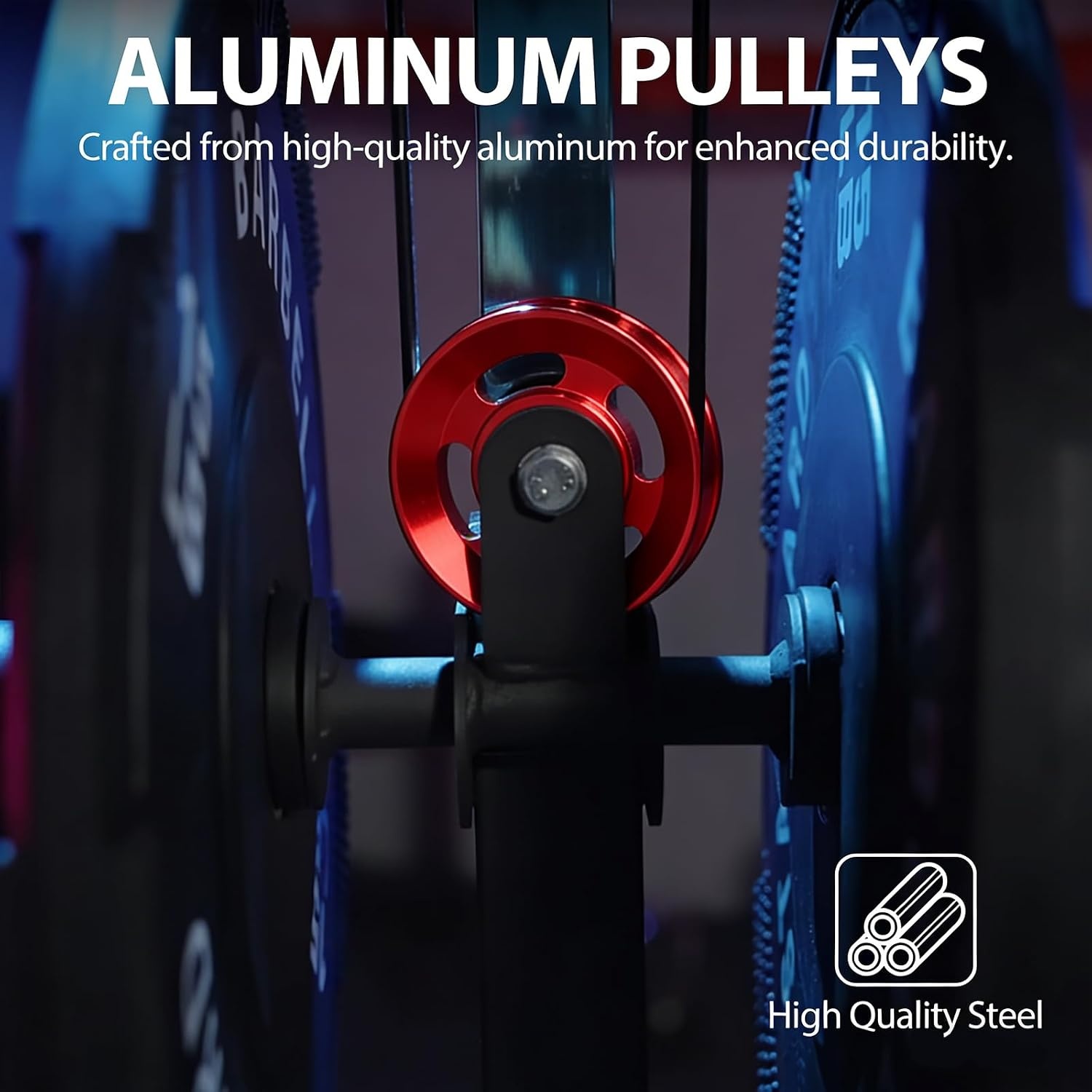 image:imageMikolo Aluminum Pulleys for Gym Equipment 1821PCS Power Rack Pulley Attachment 90mm Aluminum Alloy Bearing Gym Pulley Wheel for Home GymRed