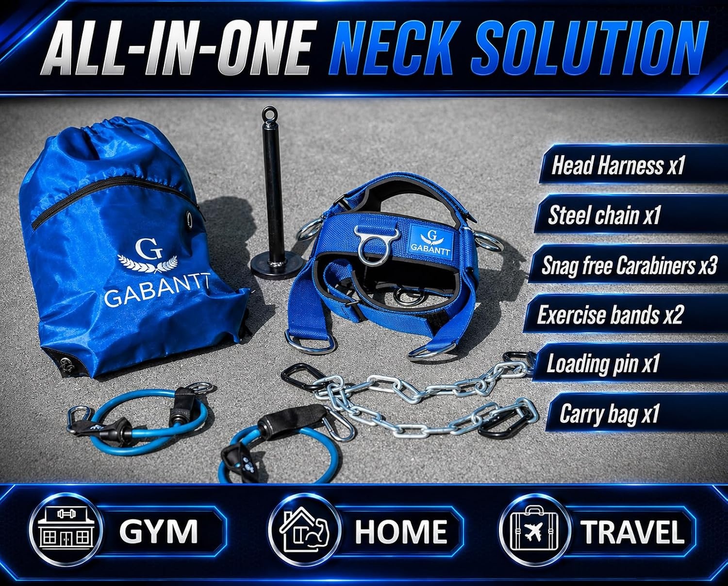 image:imageNeck Trainer Exerciser Equipment Neck Harness Weight Lifting Kit