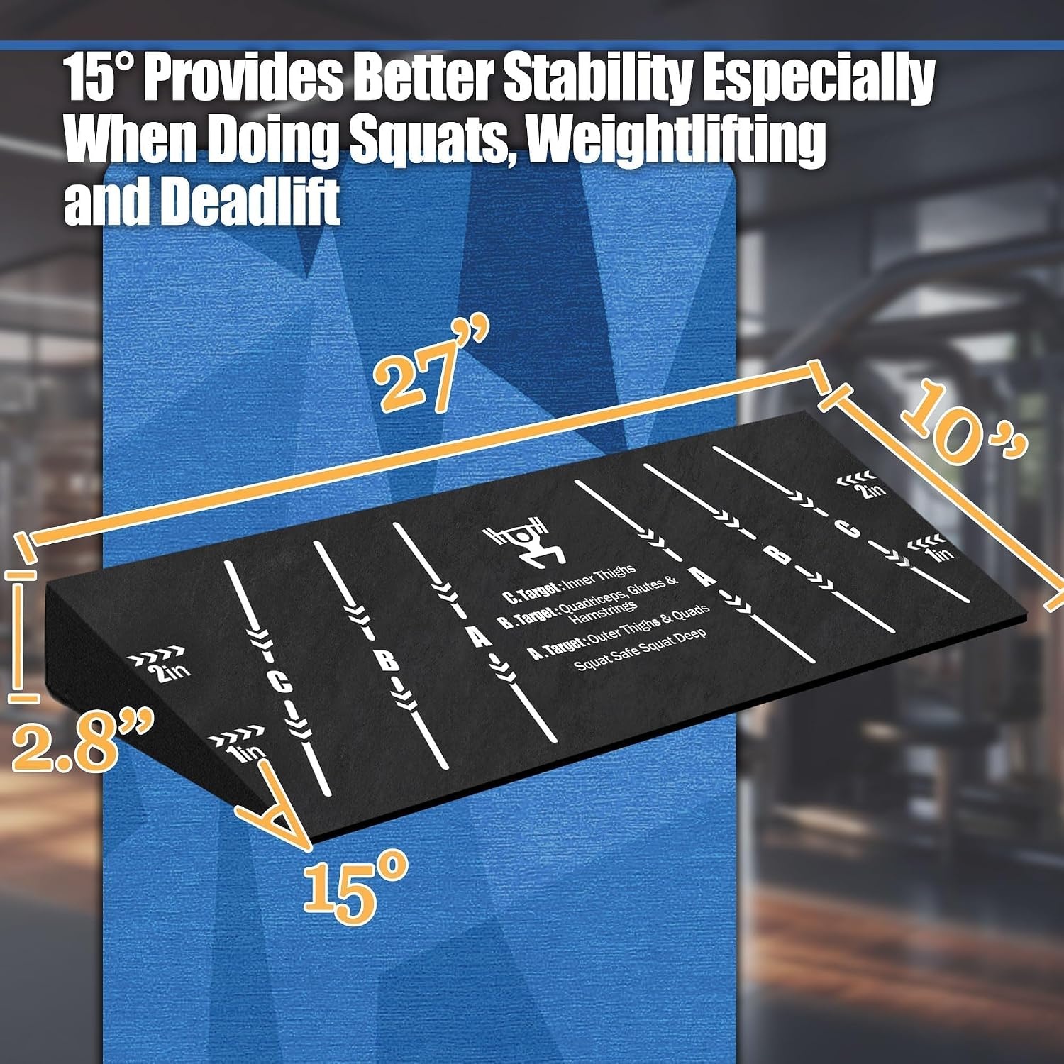 image:imageSquat Wedge Block One Piece Heel Elevated Board for Lower Body Workout1Pc Large